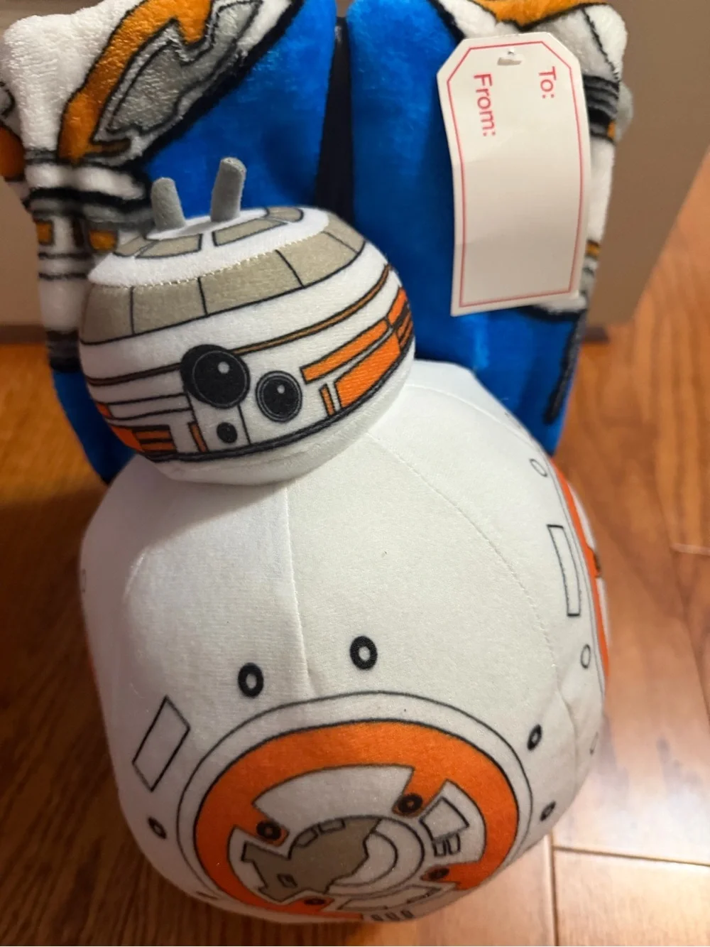 Star Wars BB-8 Plush Throw Blanket - Blue, White & Orange, NWT, Rare find